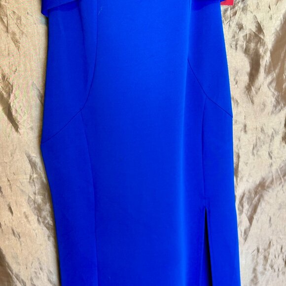 NWT! Beautiful Emerald Sunday Blue Maxi Formal Zipper Dress ~Thick Straps ~Sz. L - Picture 7 of 15